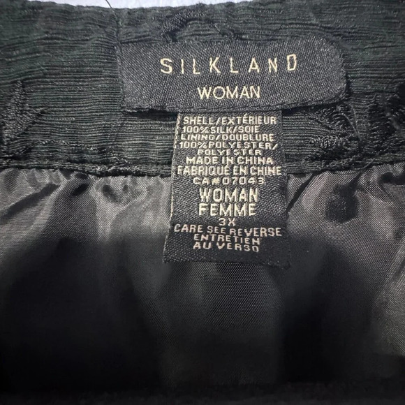 Silkland 100% silk woman's  size 3x‎ black blazer with shoulder pads vintage - Picture 3 of 3